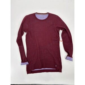 Smartwool Intraknit Thermal Merino Base Layer Crew Top Black Cherry Violet L NEW